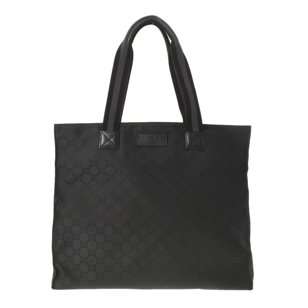 Gucci Tote Nylon GG Bag Black - Picture 2 of 11